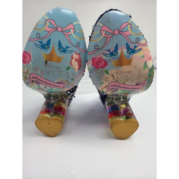 Irregular Choice Disney Aladdin Shoes US 5.5 Blue Sequin Genie Mid-Heel - Picture 8 of 8